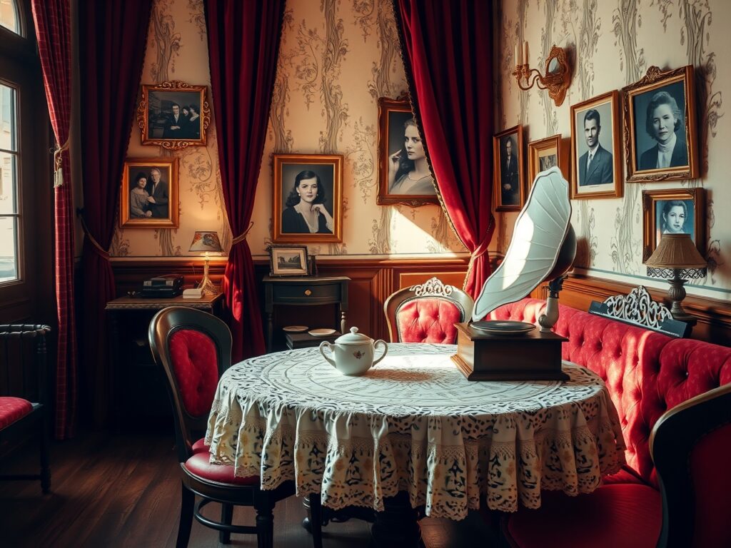 Charming Vintage Cafe with Classic Decor – free AI stock image