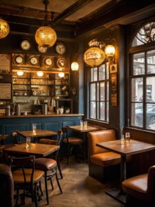 Charming Vintage Café with Cozy Atmosphere – free AI stock image
