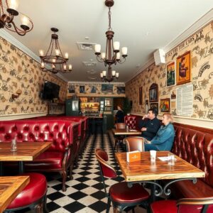 Charming Vintage Cafe with Retro Decor – free AI stock image