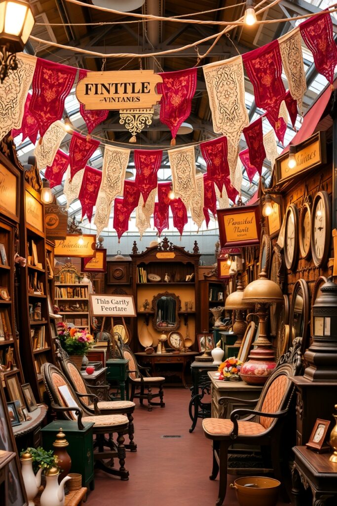 Charming Vintage Market with Antique Treasures – free AI stock image
