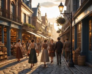 Charming Vintage Streets of Old Town – free AI stock image