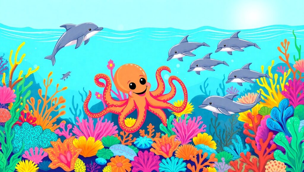 Cheerful Underwater Wonderland – free AI stock image