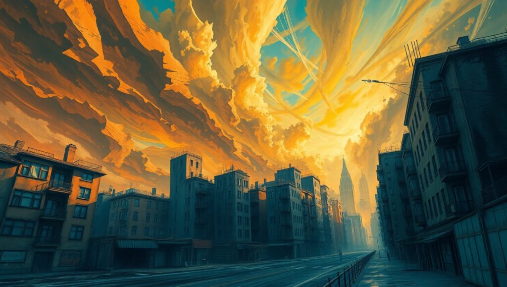 City in Emotional Turmoil – free AI stock image