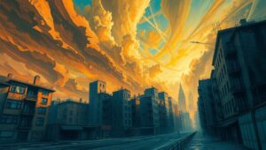 City in Emotional Turmoil – free AI stock image