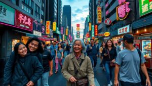 City Life at Dusk – free AI stock image
