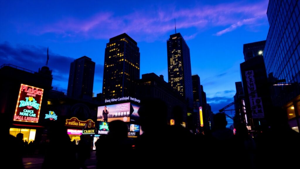City Life at Dusk: A Street Snapshot – free AI stock image