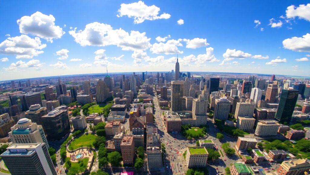 City Life from High Above – free AI stock image