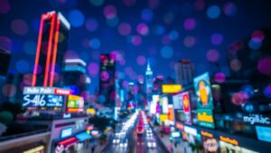 City Lights in Bokeh Style 5pl – free AI stock image