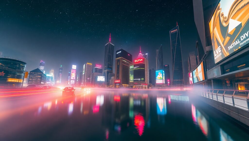 City Lights in Long Exposure – free AI stock image