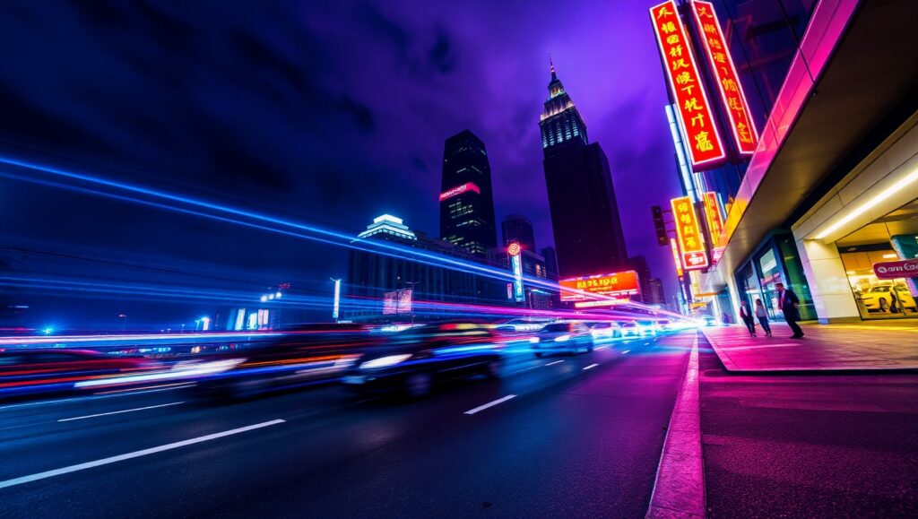 City Lights in Motion – free AI stock image