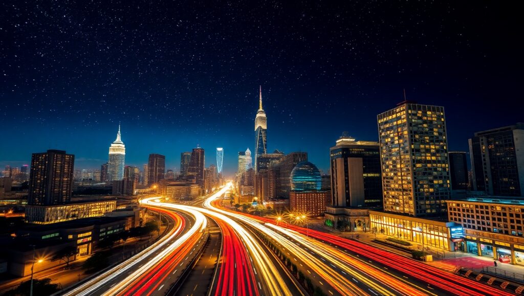 City Lights in Motion – free AI stock image