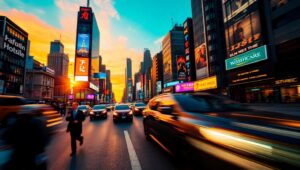City Lights in Motion F86 – free AI stock image