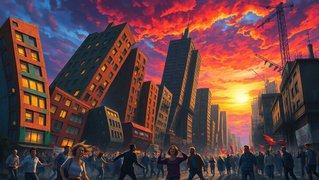 City of Emotions at Dusk – free AI stock image