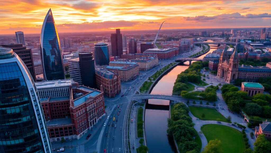 City Sunset: Aerial View Delight – free AI stock image
