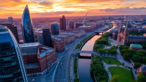 City Sunset: Aerial View Delight – free AI stock image