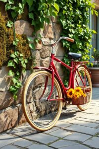 Classic Vintage Bicycle by Rustic Wall – free AI stock image