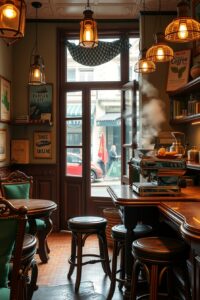 Classic Vintage Coffee Shop Ambiance – free AI stock image