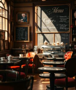 Classic Vintage Coffee Shop Interior Design – free AI stock image
