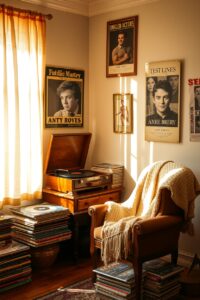 Classic Vintage Vinyl Record Player Setup – free AI stock image