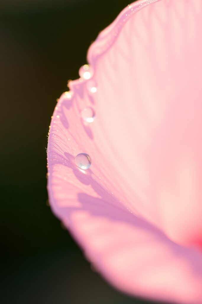 Close-Up of a Dew-Kissed Flower Petal – free AI stock image