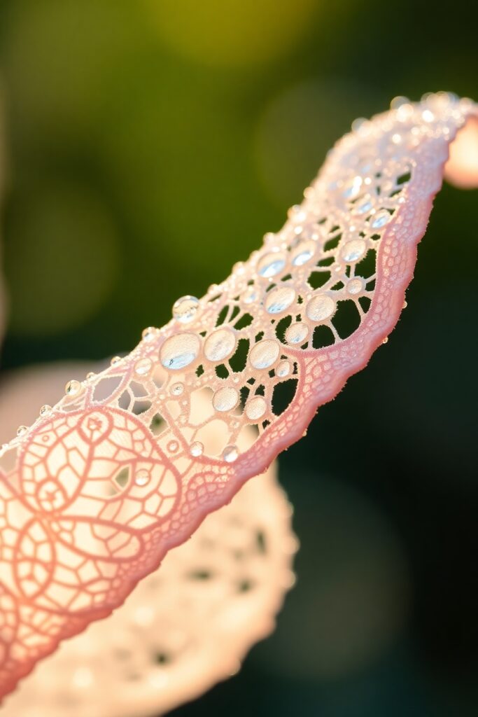 Close-Up of a Dew-Kissed Flower Petal – free AI stock image