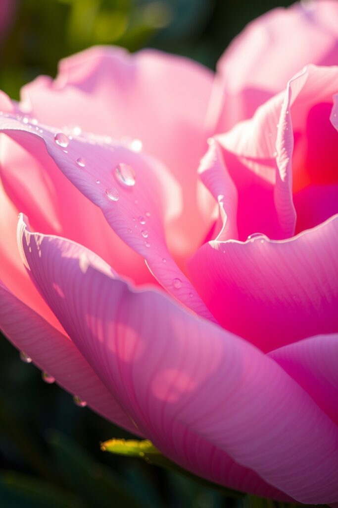 Close-Up of Dew-Kissed Flower Petals – free AI stock image