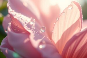 Close-Up of Dew-Kissed Flower Petals – free AI stock image