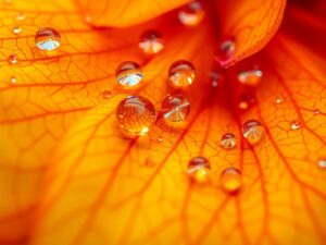 Close-up of Dew-kissed Flower Petals – free AI stock image