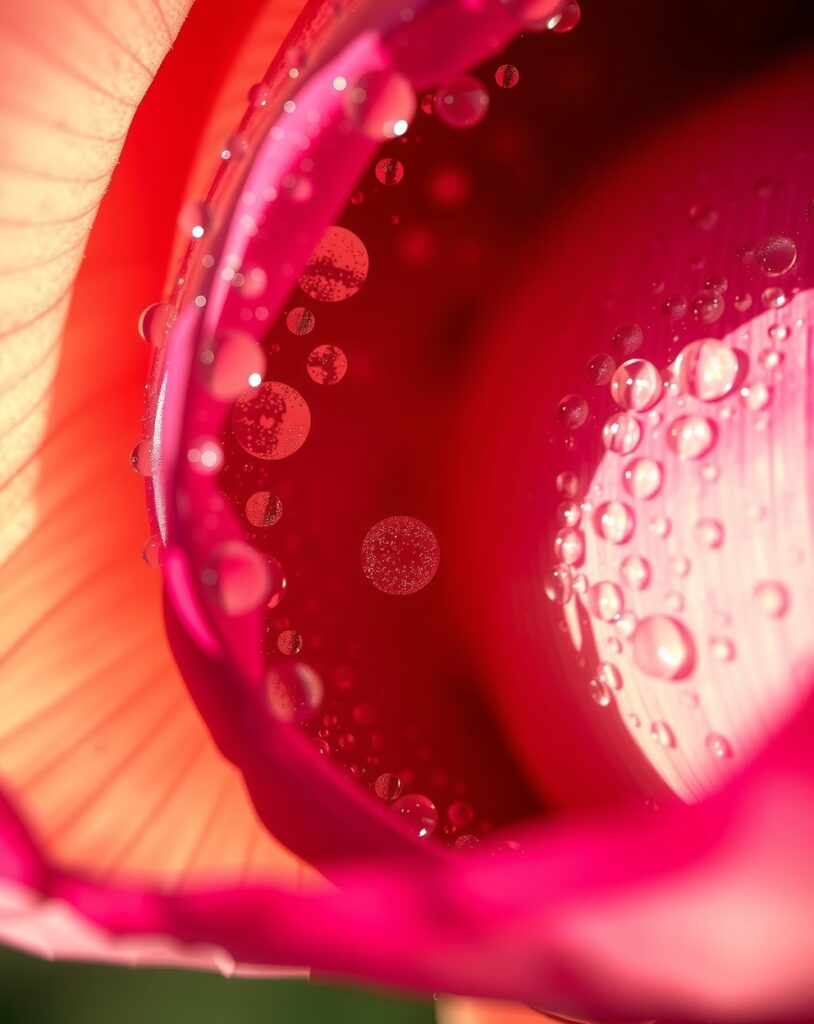 Close-Up of Dew-Kissed Flower Petals – free AI stock image