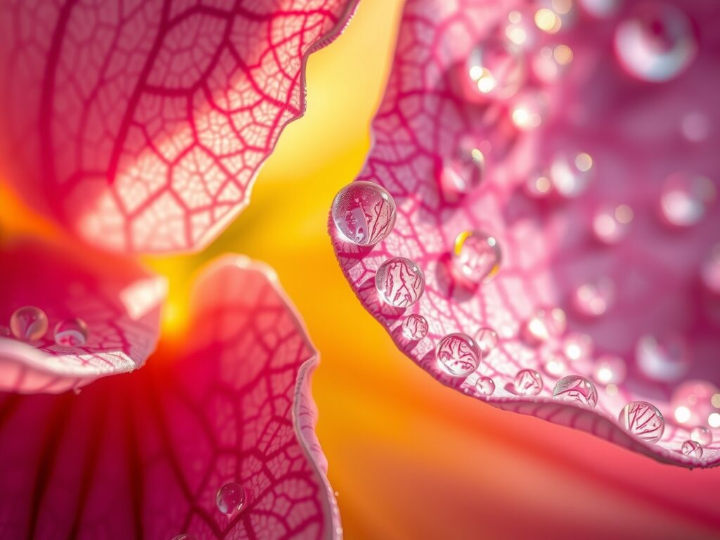 Close-Up of Dew-Kissed Flower Petals – free AI stock image