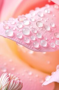 Close-Up of Dew on a Flower Petal – free AI stock image
