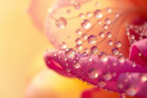 Close-up of Dewy Flower Petals – free AI stock image