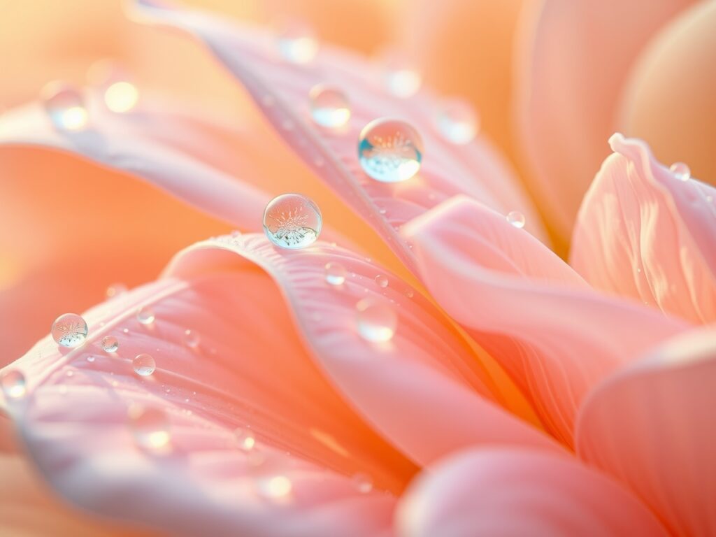 Close-Up of Dewy Flower Petals – free AI stock image