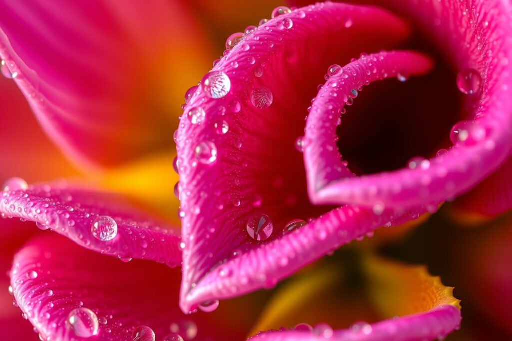Close-Up of Dewy Flower Petals – free AI stock image
