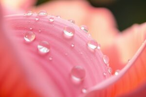Close-Up of Dewy Flower Petals at Dawn – free AI stock image