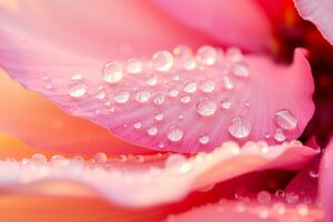 Close-up of Dewy Flower Petals at Sunrise – free AI stock image