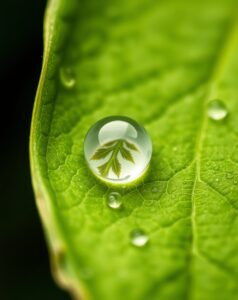 Close-Up of Raindrop on Leaf – free AI stock image