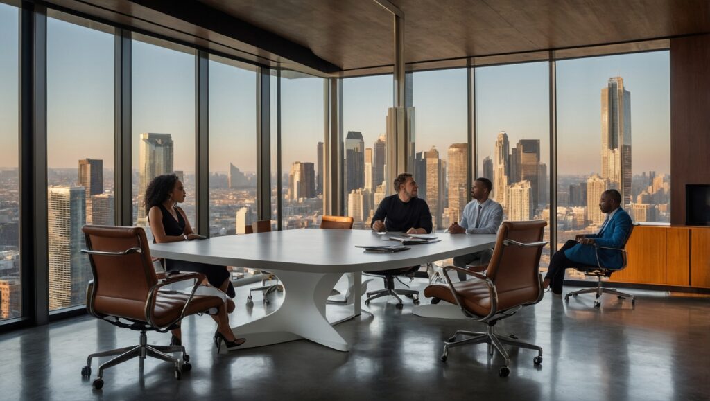 A Collaborative Business Meeting in an Office – free AI stock image
