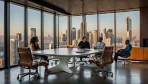 A Collaborative Business Meeting in an Office – free AI stock image