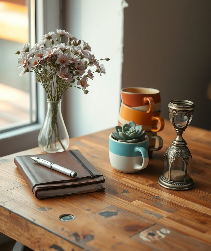 A Collection of Everyday Objects on a Table – free AI stock image