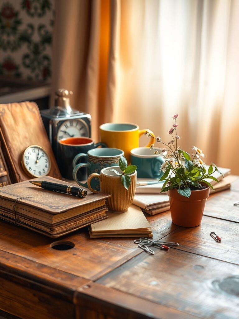 A Collection of Everyday Objects on a Table – free AI stock image