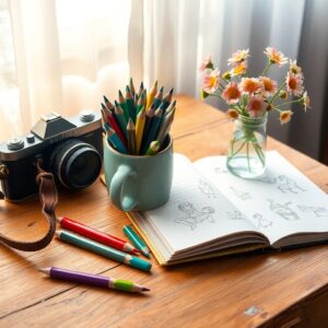 A Collection of Everyday Objects on Table – free AI stock image
