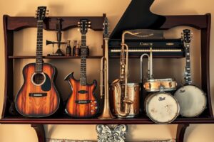 Collection of Vintage Musical Instruments – free AI stock image