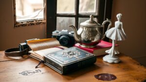 A Collection of Vintage Objects on a Rustic Table Image – free AI stock image