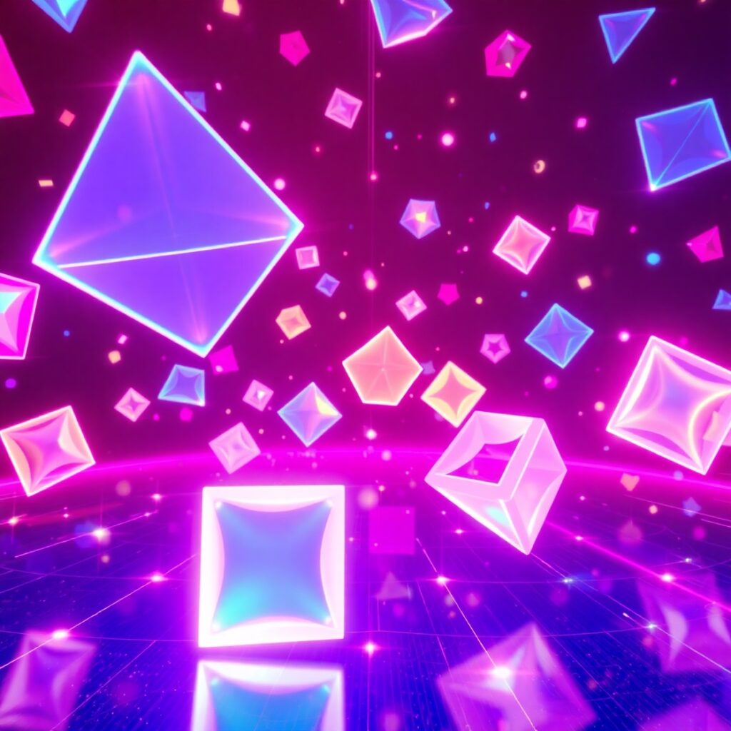 Colorful Abstract Animation of Geometric Shapes – free AI stock image