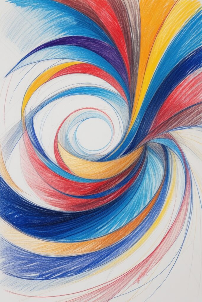 Colorful Abstract Dance of Shapes – free AI stock image