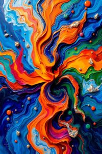 Colorful Abstract Waves of Emotion – free AI stock image