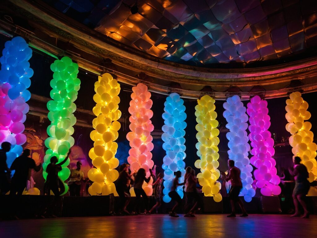 A Colorful Animated Dance Party Scene – free AI stock image