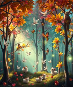 A Colorful Animated Forest Adventure – free AI stock image