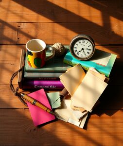 Colorful Arrangement of Everyday Objects – free AI stock image